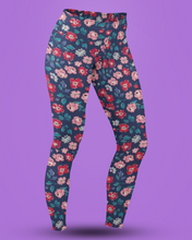 Women's High Waist Leggings - Colourful Floral